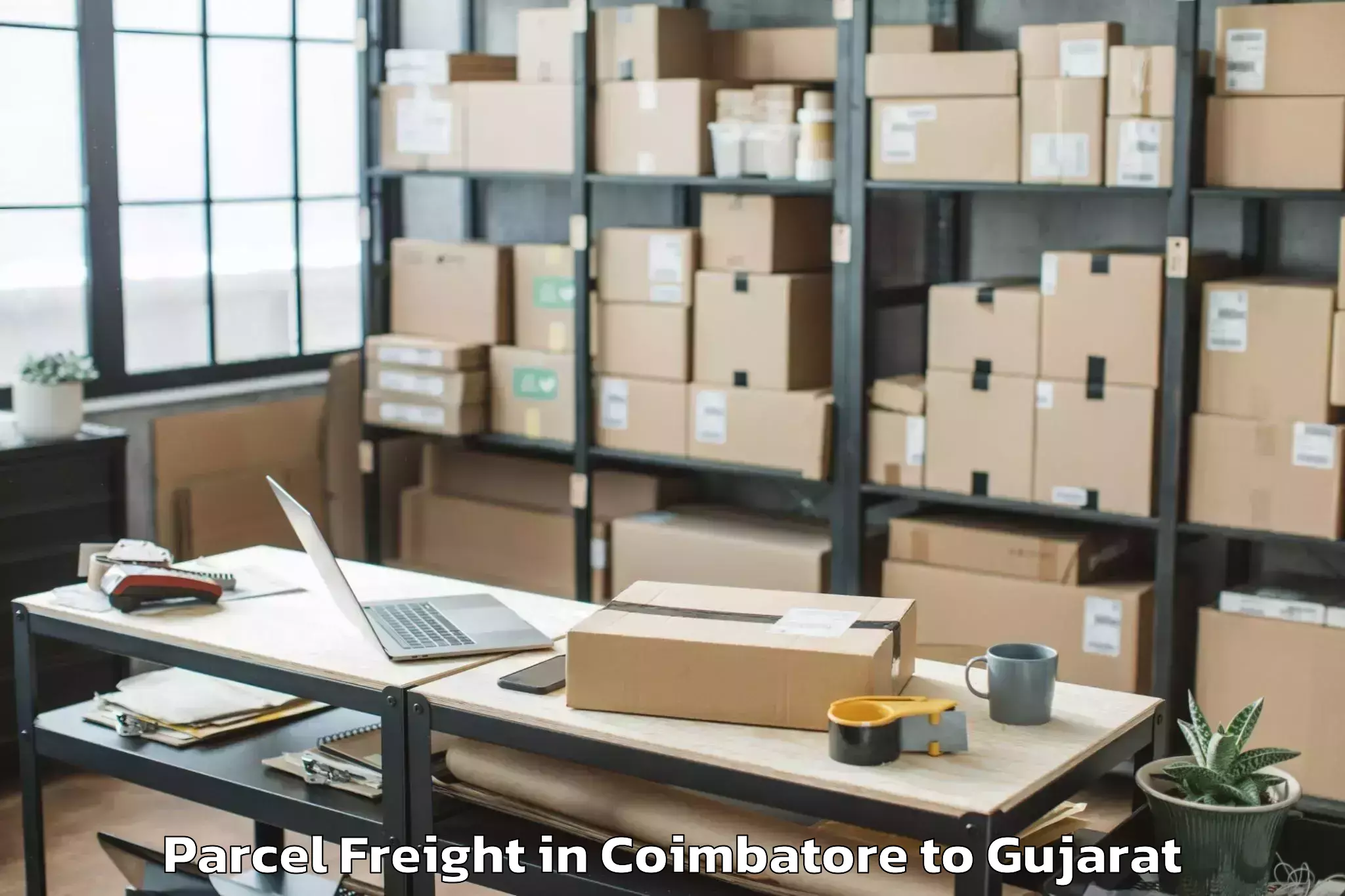 Book Your Coimbatore to Sankheda Parcel Freight Today